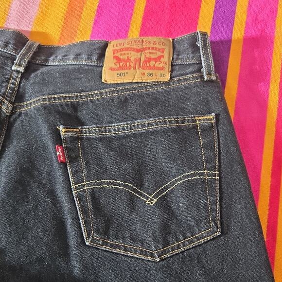 Levi's Other - Levi's 501 Men's Vintage Jeans Black Cotton Button Fly W36 36in L30 30in